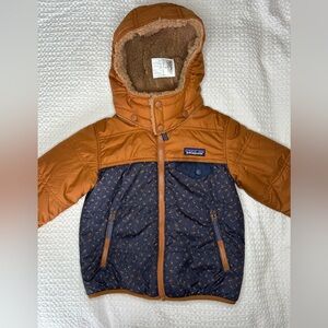 Patagonia Kids' Brown and Navy Puffer Jacket